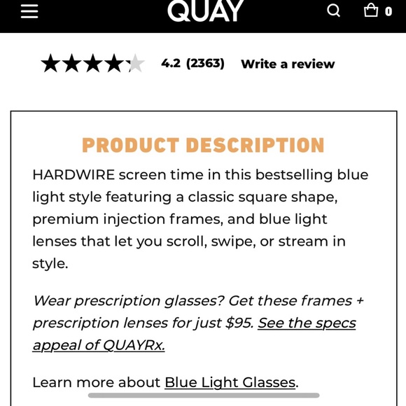 Quay Hardwire Blue Blocking Glasses - Picture 6 of 7